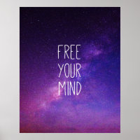 "Free Your Mind" Zitat Blue Night Sky