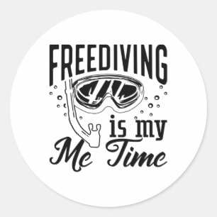 Freeditieren ist meine Zeit Freediver Spearfish Runder Aufkleber