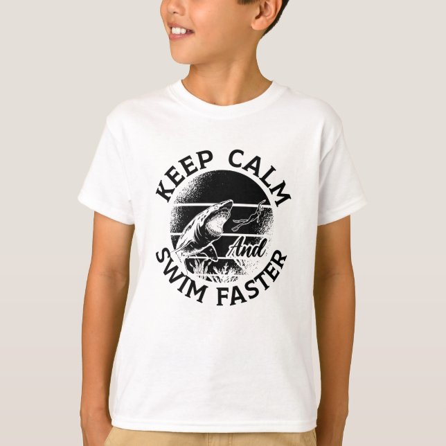Freediver Keep Calm And Swim Faster Freediving T-Shirt (Vorderseite)