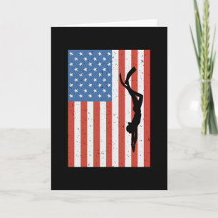 Freediving American Flag Ocean Apnoe Freediver Karte