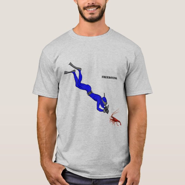 Freediving Diver Fotografieren eines Spiny Hummers T-Shirt (Vorderseite)