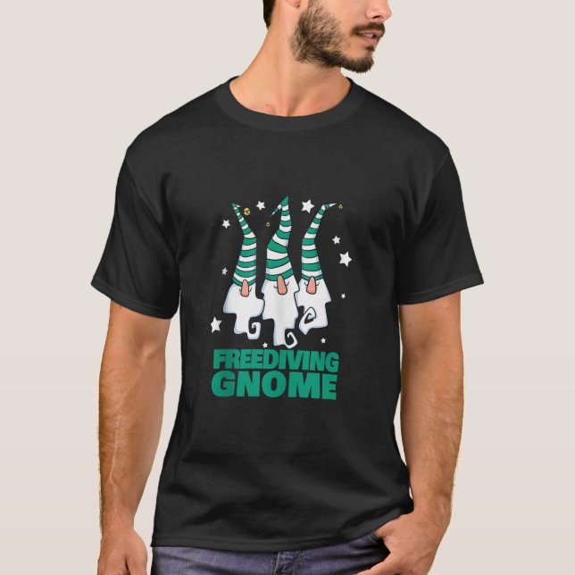 Freediving Gnome Christmas Party Pajama Freediving T-Shirt (Vorderseite)