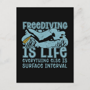 Freediving Life Freedive Apnoe Ocean Dive Sea Feiertagspostkarte