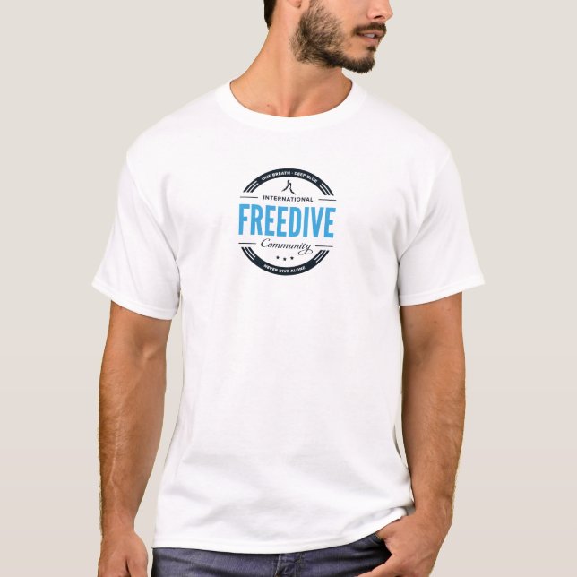 Freediving T-Shirt Retro Badge (Vorderseite)
