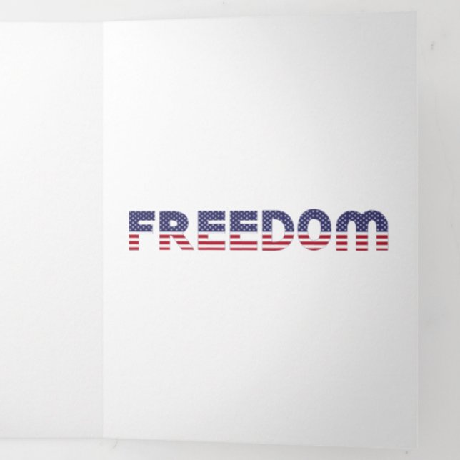 Freedom American Flag for Patriotic & Liberty Dreifach-gefaltete Programmkarte (Innen Letzte Seite)
