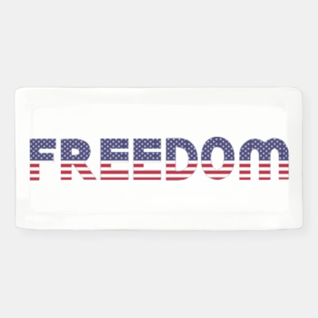 Freedom American Flag for Patriotic & Liberty Gift Banner (Horizontal)