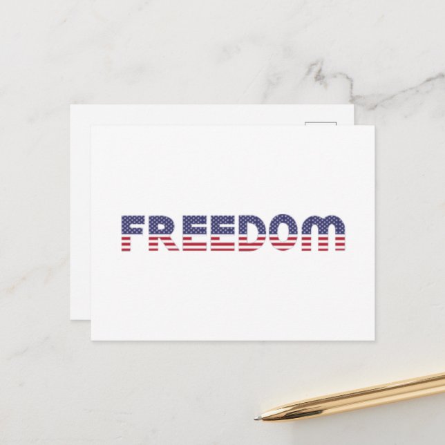 Freedom American Flag for Patriotic & Liberty Gift Postkarte (Vorderseite/Rückseite Beispiel)