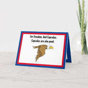 Freedom and Cupcakes American Bald Eagle Cartoon Ankündigung