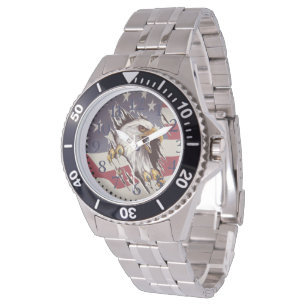 Freedom Bald Eagle American Flag Watch Armbanduhr