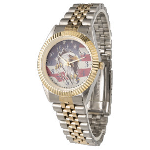 Freedom Bald Eagle American Flag Watch Armbanduhr