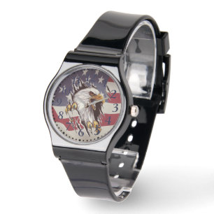 Freedom Bald Eagle American Flag Watch Armbanduhr