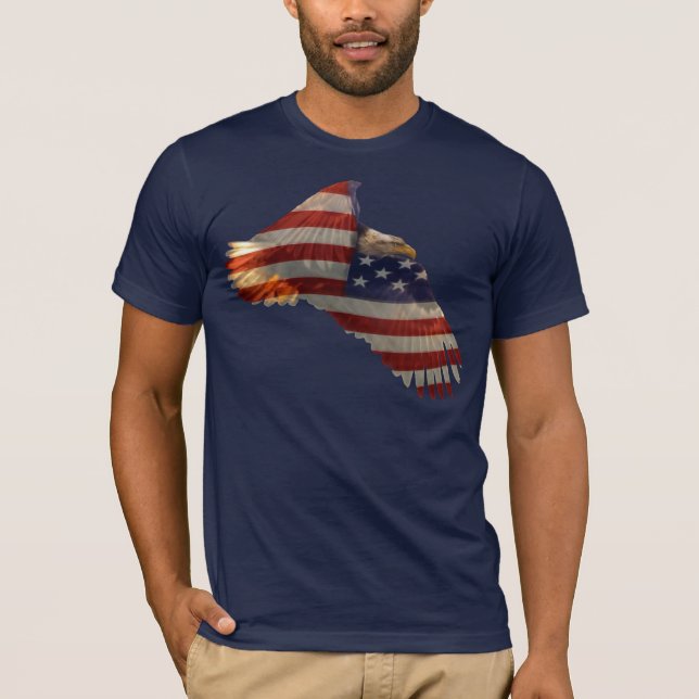 FREEDOM BALD EAGLE & US FLAG Mens Bekleidung T-Shirt (Vorderseite)