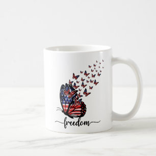 Freedom Butterflies Patriotisch rot, weiß, blau Kaffeetasse