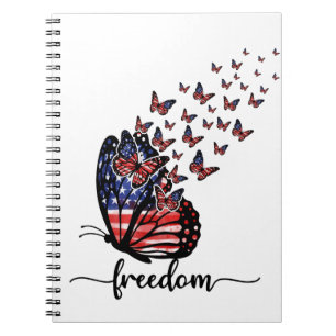 Freedom Butterflies Patriotisch rot, weiß, blau Notizblock