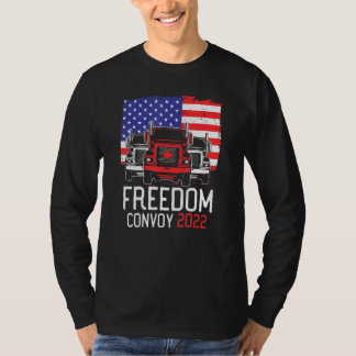 Freedom Convoy 2022 American Flag Truckers Mandate T-Shirt