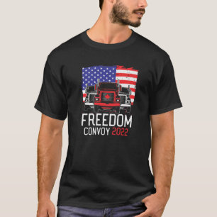 Freedom Convoy 2022 American Flag Truckers Mandate T-Shirt