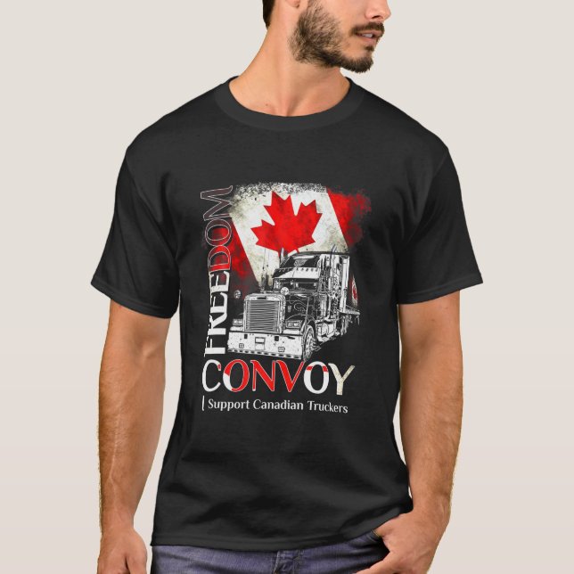 Freedom Convoy 2022 I support Canadian Truckers Ca T-Shirt (Vorderseite)
