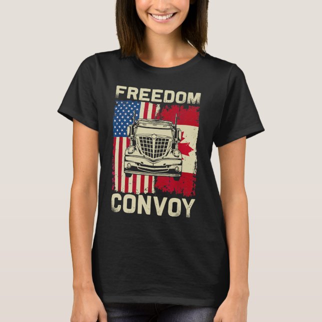 Freedom Convoy 2022 Support Canadian Truckers Mand T-Shirt (Vorderseite)