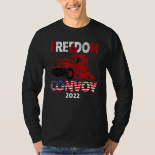 Freedom Convoy 2022 Truckers Canadian American Fla T-Shirt