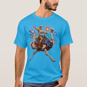 Freedom Cowboy auf patriotischem Strauß zum 4. Jul T-Shirt