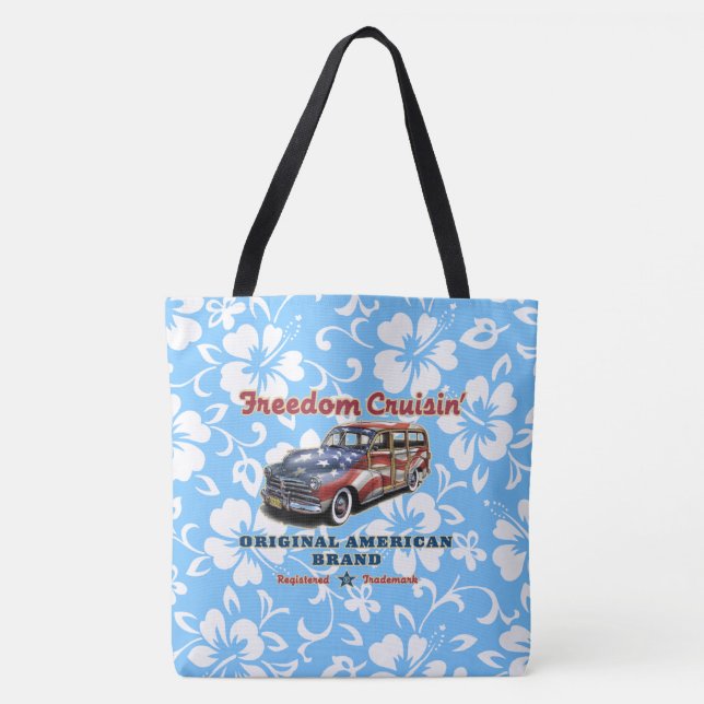 Freedom Crusin' Hawaiian Woody Hibiskus Beach Bag (Vorderseite)