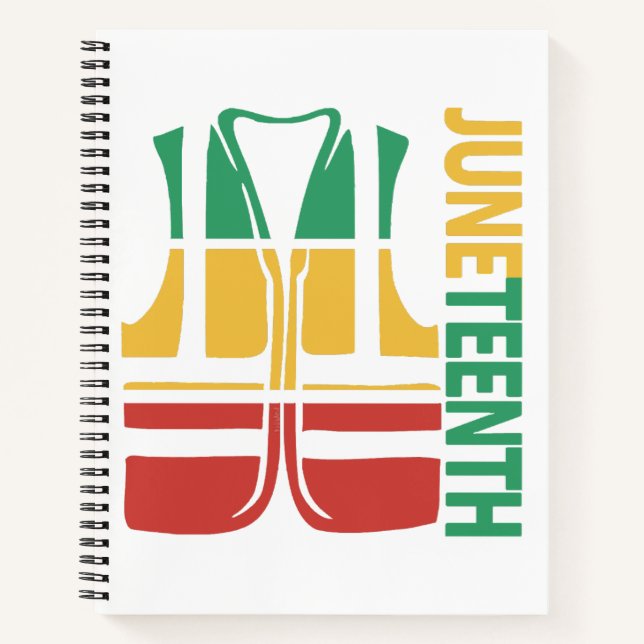Freedom Day Vest Coworker Swagazon Associate Junet Notizbuch (Vorderseite)