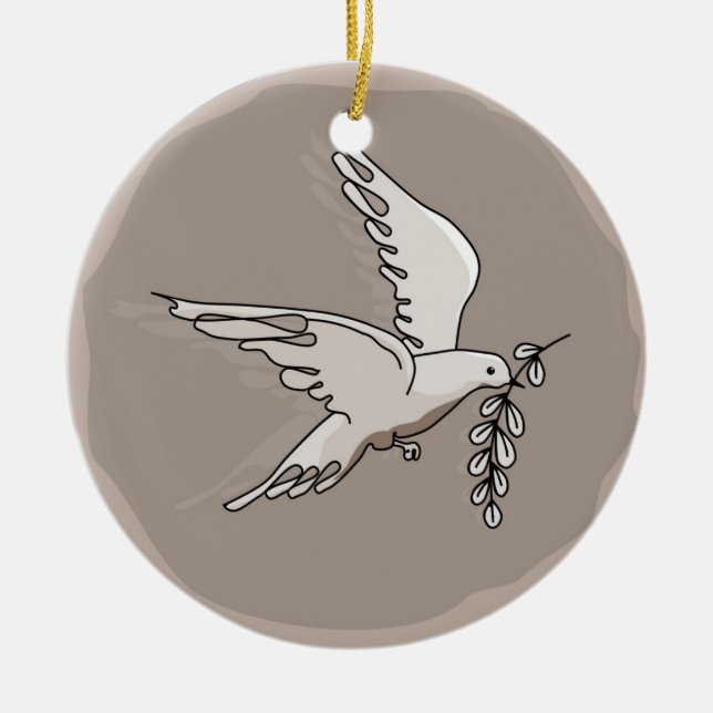 Freedom Dove Sign Keramik Ornament (Vorne)