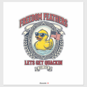 Freedom Duck Vintage Patriotischer Humor Aufkleber
