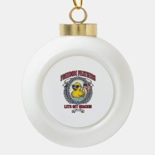 Freedom Duck Vintage Patriotischer Humor Keramik Kugel-Ornament