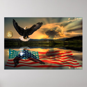 Freedom-Eagle-W-Flag-W-Star-burst-2010 Poster