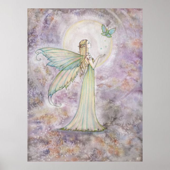 Freedom Fairy and Butterfly Poster Print (Vorne)