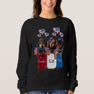 Freedom Faith Pride Dackel Usa Flag Herzensball Sweatshirt