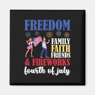 Freedom Family Faith Friends & amp; Feuerwerk Four Magnet
