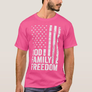 Freedom Family Patriotic Christlich Faith USA Fl T-Shirt