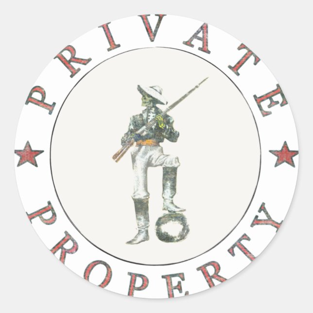 Freedom Fighter Sticker Guard Private Property (Vorderseite)