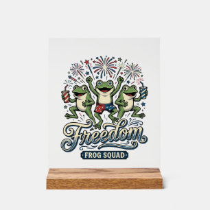 Freedom Frog Squad Vintage Patriotisches Shirt Des Acrylschild