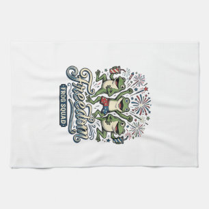 Freedom Frog Squad Vintage Patriotisches Shirt Des Geschirrtuch