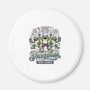 Freedom Frog Squad Vintage Patriotisches Shirt Des Magnet
