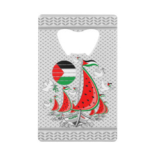 Freedom Global Sumud Flotilla Boats to Gaza Geldbeutel Flaschenöffner