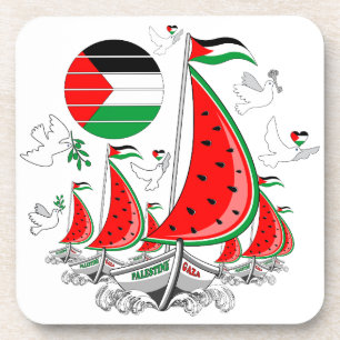 Freedom Global Sumud Flotilla Boats to Gaza Getränkeuntersetzer