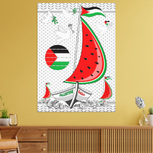 Freedom Global Sumud Flotilla Boats to Gaza Leinwanddruck