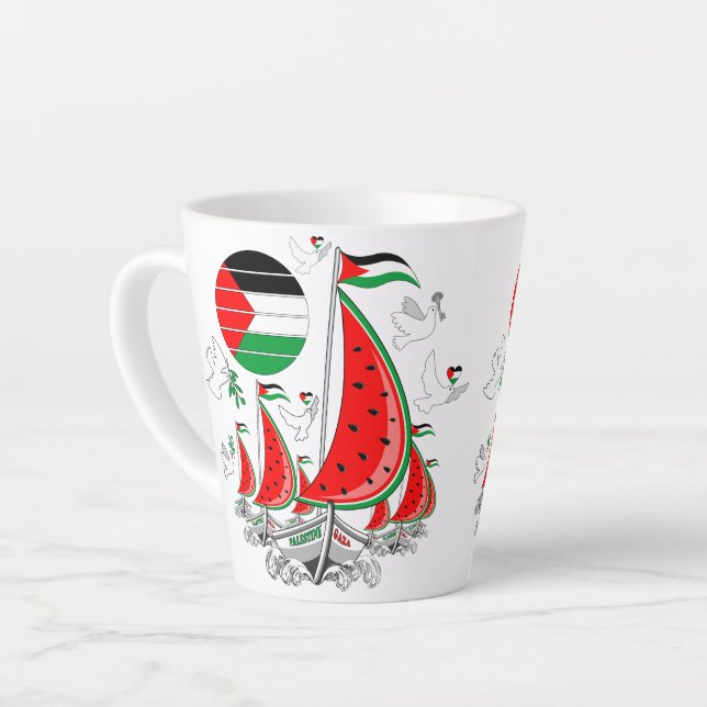 Freedom Global Sumud Flotilla Boats to Gaza Milchtasse (Linke Ecke)