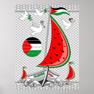 Freedom Global Sumud Flotilla Boats to Gaza Poster
