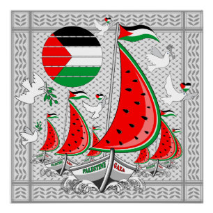 Freedom Global Sumud Flotilla Boats to Gaza Poster