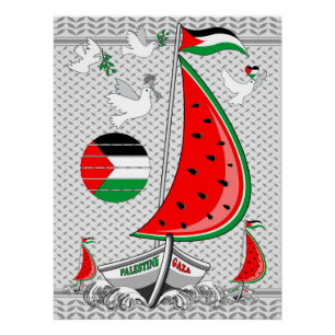 Freedom Global Sumud Flotilla Boats to Gaza Poster