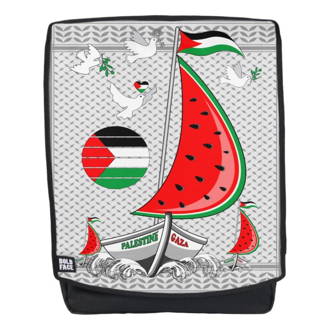 Freedom Global Sumud Flotilla Boats to Gaza Rucksack (Vorderseite)