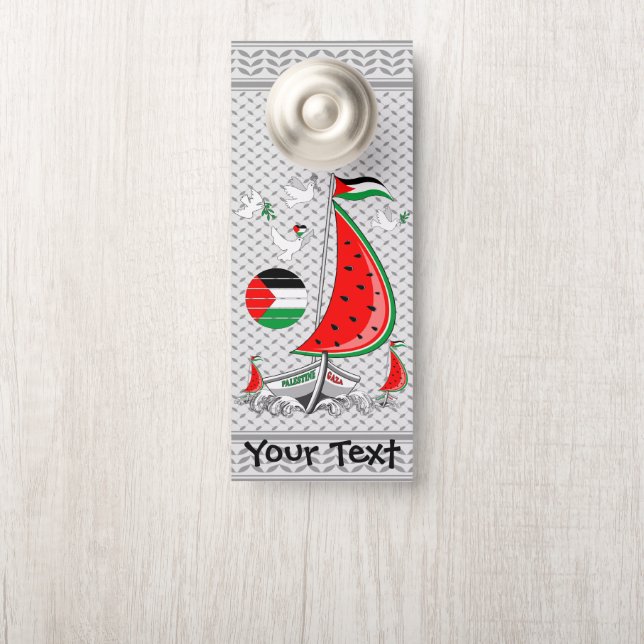 Freedom Global Sumud Flotilla Boats to Gaza Türanhänger (Auf Knauf)