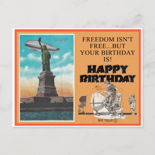 FREEDOM GLÜCKLICH BIRTHDAY GREETING POSTCARD POSTKARTE (Vorderseite)