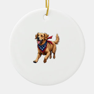 Freedom Golden Retriever Vintage Gravur Shirt 4 Keramik Ornament