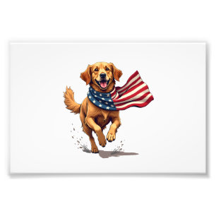 Freedom Golden Retriever Vintage Gravur T-Shirt Fotodruck